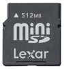 Lexar 512MB miniSD Technische Daten, Lexar 512MB miniSD Daten, Lexar 512MB miniSD Funktionen, Lexar 512MB miniSD Bewertung, Lexar 512MB miniSD kaufen, Lexar 512MB miniSD Preis, Lexar 512MB miniSD Speicherkarten