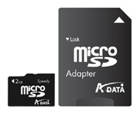 ADATA Speedy microSD 2GB Technische Daten, ADATA Speedy microSD 2GB Daten, ADATA Speedy microSD 2GB Funktionen, ADATA Speedy microSD 2GB Bewertung, ADATA Speedy microSD 2GB kaufen, ADATA Speedy microSD 2GB Preis, ADATA Speedy microSD 2GB Speicherkarten