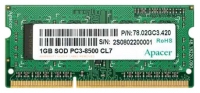 Apacer DDR3-1066 SO-DIMM 1Gb Technische Daten, Apacer DDR3-1066 SO-DIMM 1Gb Daten, Apacer DDR3-1066 SO-DIMM 1Gb Funktionen, Apacer DDR3-1066 SO-DIMM 1Gb Bewertung, Apacer DDR3-1066 SO-DIMM 1Gb kaufen, Apacer DDR3-1066 SO-DIMM 1Gb Preis, Apacer DDR3-1066 SO-DIMM 1Gb Speichermodule