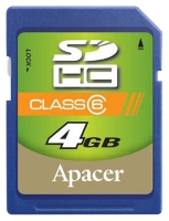 Apacer SDHC 4GB Class 6 Technische Daten, Apacer SDHC 4GB Class 6 Daten, Apacer SDHC 4GB Class 6 Funktionen, Apacer SDHC 4GB Class 6 Bewertung, Apacer SDHC 4GB Class 6 kaufen, Apacer SDHC 4GB Class 6 Preis, Apacer SDHC 4GB Class 6 Speicherkarten