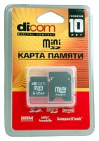Dicom mini SD 80X 512MB Technische Daten, Dicom mini SD 80X 512MB Daten, Dicom mini SD 80X 512MB Funktionen, Dicom mini SD 80X 512MB Bewertung, Dicom mini SD 80X 512MB kaufen, Dicom mini SD 80X 512MB Preis, Dicom mini SD 80X 512MB Speicherkarten