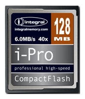 Integral I-Pro CompactFlash 128MB 40x Technische Daten, Integral I-Pro CompactFlash 128MB 40x Daten, Integral I-Pro CompactFlash 128MB 40x Funktionen, Integral I-Pro CompactFlash 128MB 40x Bewertung, Integral I-Pro CompactFlash 128MB 40x kaufen, Integral I-Pro CompactFlash 128MB 40x Preis, Integral I-Pro CompactFlash 128MB 40x Speicherkarten