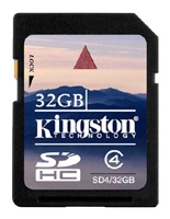 Kingston SD4/32GB Technische Daten, Kingston SD4/32GB Daten, Kingston SD4/32GB Funktionen, Kingston SD4/32GB Bewertung, Kingston SD4/32GB kaufen, Kingston SD4/32GB Preis, Kingston SD4/32GB Speicherkarten