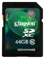 Kingston SDX10V/64GB Technische Daten, Kingston SDX10V/64GB Daten, Kingston SDX10V/64GB Funktionen, Kingston SDX10V/64GB Bewertung, Kingston SDX10V/64GB kaufen, Kingston SDX10V/64GB Preis, Kingston SDX10V/64GB Speicherkarten