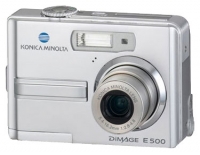 Konica Minolta DiMAGE E500 Technische Daten, Konica Minolta DiMAGE E500 Daten, Konica Minolta DiMAGE E500 Funktionen, Konica Minolta DiMAGE E500 Bewertung, Konica Minolta DiMAGE E500 kaufen, Konica Minolta DiMAGE E500 Preis, Konica Minolta DiMAGE E500 Digitale Kameras