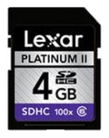 Lexar Platinum II SDHC 4GB 100x Technische Daten, Lexar Platinum II SDHC 4GB 100x Daten, Lexar Platinum II SDHC 4GB 100x Funktionen, Lexar Platinum II SDHC 4GB 100x Bewertung, Lexar Platinum II SDHC 4GB 100x kaufen, Lexar Platinum II SDHC 4GB 100x Preis, Lexar Platinum II SDHC 4GB 100x Speicherkarten