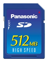 Panasonic RP-SD512B Technische Daten, Panasonic RP-SD512B Daten, Panasonic RP-SD512B Funktionen, Panasonic RP-SD512B Bewertung, Panasonic RP-SD512B kaufen, Panasonic RP-SD512B Preis, Panasonic RP-SD512B Speicherkarten
