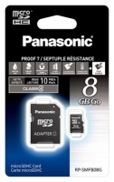 Panasonic RP-SMFB08G Technische Daten, Panasonic RP-SMFB08G Daten, Panasonic RP-SMFB08G Funktionen, Panasonic RP-SMFB08G Bewertung, Panasonic RP-SMFB08G kaufen, Panasonic RP-SMFB08G Preis, Panasonic RP-SMFB08G Speicherkarten