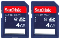Sandisk SDHC Card Class 4 2x4GB Technische Daten, Sandisk SDHC Card Class 4 2x4GB Daten, Sandisk SDHC Card Class 4 2x4GB Funktionen, Sandisk SDHC Card Class 4 2x4GB Bewertung, Sandisk SDHC Card Class 4 2x4GB kaufen, Sandisk SDHC Card Class 4 2x4GB Preis, Sandisk SDHC Card Class 4 2x4GB Speicherkarten