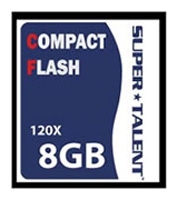 Super Talent 120X CompactFlash Card 8GB Technische Daten, Super Talent 120X CompactFlash Card 8GB Daten, Super Talent 120X CompactFlash Card 8GB Funktionen, Super Talent 120X CompactFlash Card 8GB Bewertung, Super Talent 120X CompactFlash Card 8GB kaufen, Super Talent 120X CompactFlash Card 8GB Preis, Super Talent 120X CompactFlash Card 8GB Speicherkarten