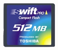 Toshiba Compact Flash Swift Pro 512MB Technische Daten, Toshiba Compact Flash Swift Pro 512MB Daten, Toshiba Compact Flash Swift Pro 512MB Funktionen, Toshiba Compact Flash Swift Pro 512MB Bewertung, Toshiba Compact Flash Swift Pro 512MB kaufen, Toshiba Compact Flash Swift Pro 512MB Preis, Toshiba Compact Flash Swift Pro 512MB Speicherkarten