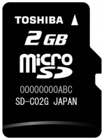 Toshiba SD-C02GJ + SD adapter Technische Daten, Toshiba SD-C02GJ + SD adapter Daten, Toshiba SD-C02GJ + SD adapter Funktionen, Toshiba SD-C02GJ + SD adapter Bewertung, Toshiba SD-C02GJ + SD adapter kaufen, Toshiba SD-C02GJ + SD adapter Preis, Toshiba SD-C02GJ + SD adapter Speicherkarten